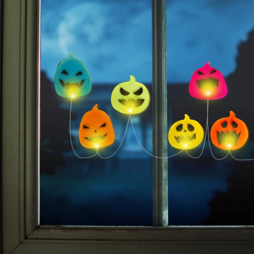 Halloweenska LED-dekoracija za okno z bučami, 85 cm