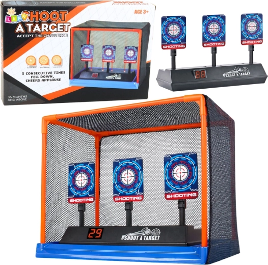 Elektronska tarča za streljanje z digitalnim števcem in zaščitno mrežo