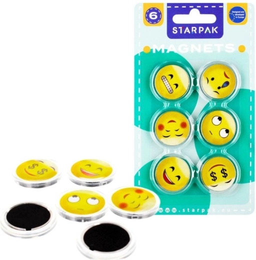Starpak magnetki smeško 33 mm (6 kosov)