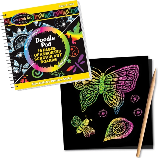 Melissa & Doug ustvarjalni blok s praskalnimi slikami in lesenim strgalom