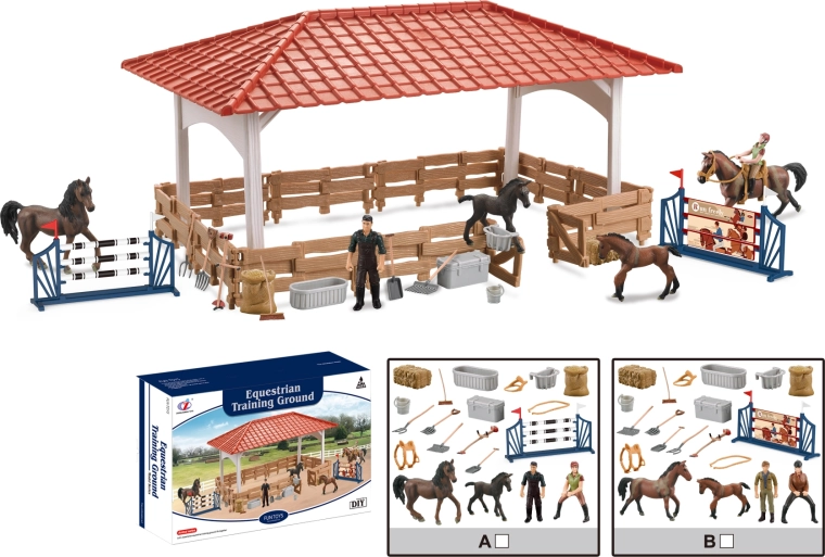 Živali s kmetije – velika jahalna proga s priborom