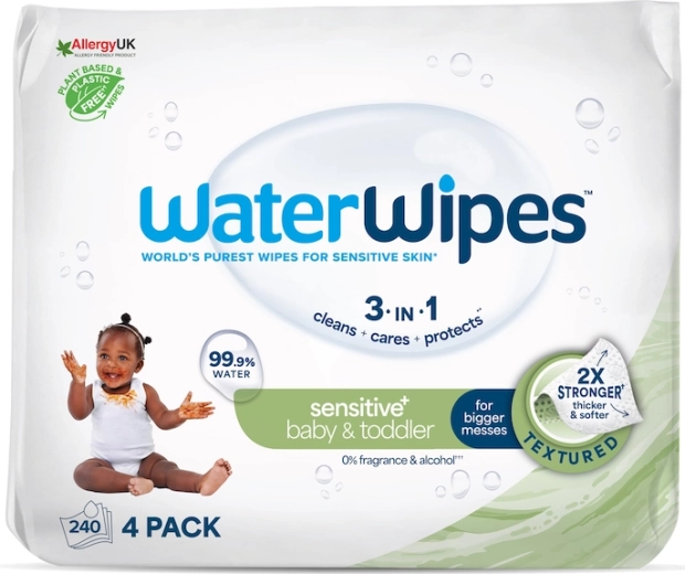 WaterWipes Baby & Toddler 3v1 vlažilni robčki 240 kosov – 4 pakiranja