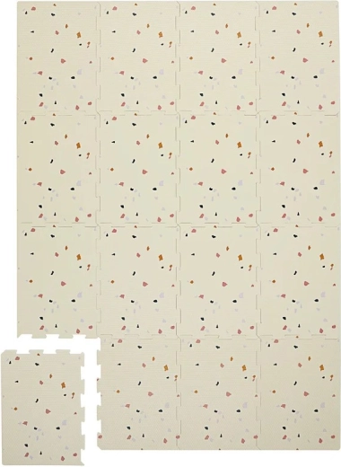 3 Sprouts foam play mat terrazzo cream
