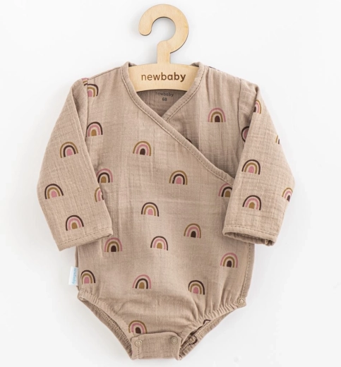 Otroški muslinasti bodi s stranskim zavezovanjem New Baby Rainbow 86 (12–18 mesecev)