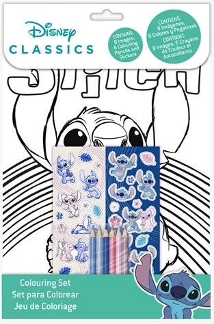 Stitch komplet za barvanje z barvicami in nalepkami