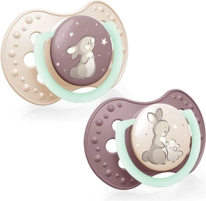 Silikonska duda Lovi Night&Day za deklice 6–18 mesecev