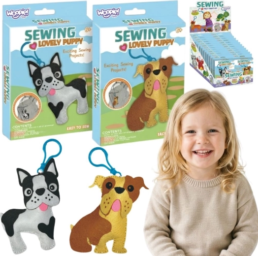Woopie Sewing Lovely Puppy – sewing kit for kids (DIY dog keychain charm)