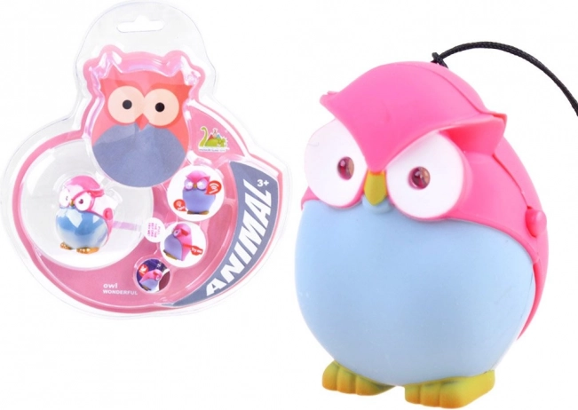 Barvnat obesek za ključe sova z lučko in zvokom