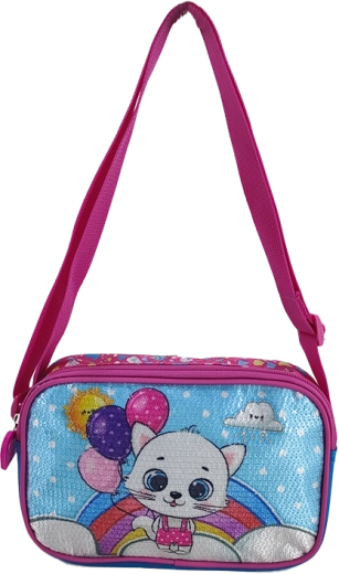 Otroška torbica za čez ramo Mucek in balončki 21,5 cm