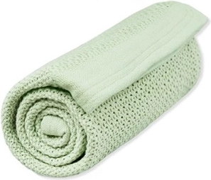 Vinter & Bloom odeja Soft grid organic tender green