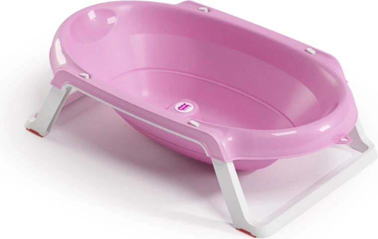 Ok Baby zložljiva protizdrsna banjica Onda Slim roza 0–12 mesecev
