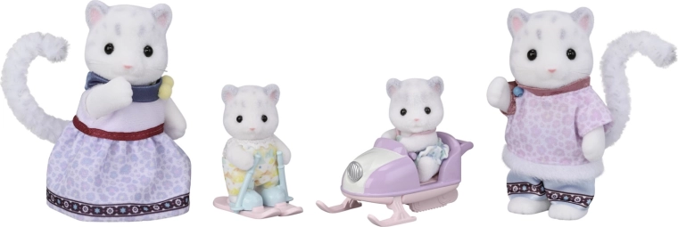 Sylvanian Families družina snežnih leopardov s snežnim skuterjem in smučmi