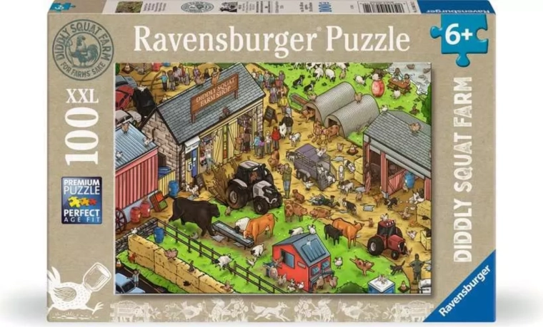 Sestavljanka Ravensburger Diddly Squat Farm Shop XXL, 100 kosov