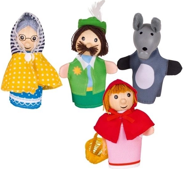 Goki set prstnih lutk Rdeča kapica, 4 kosi