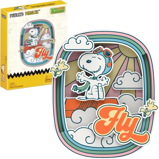 puremind magnetni leseni model snoopy peanuts fly – 3d diy dekoracija