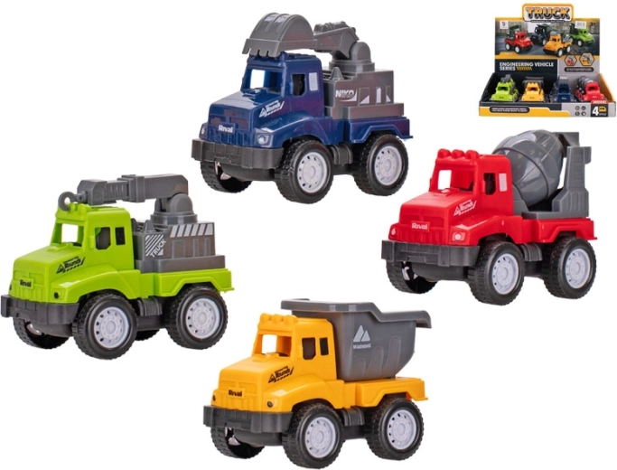 Gradbena vozila z vzvratno vožnjo 9–10 cm, komplet 4 vrst