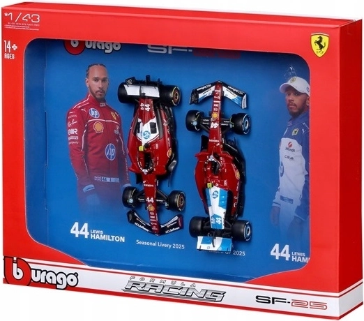 Bburago collectible set Ferrari Formula SF25 L. Hamilton 2 pcs 1:43