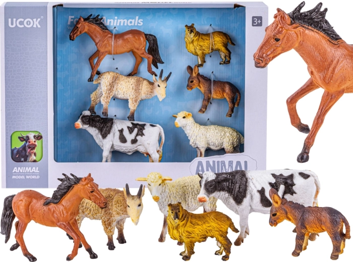 Komplet realističnih figuric živali s kmetije – 6 kos