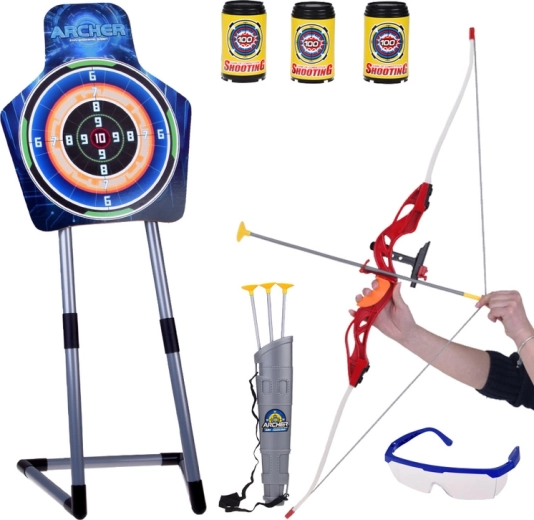 Otroški lokostrelski komplet Archer s tarčo, priseski in pločevinkami