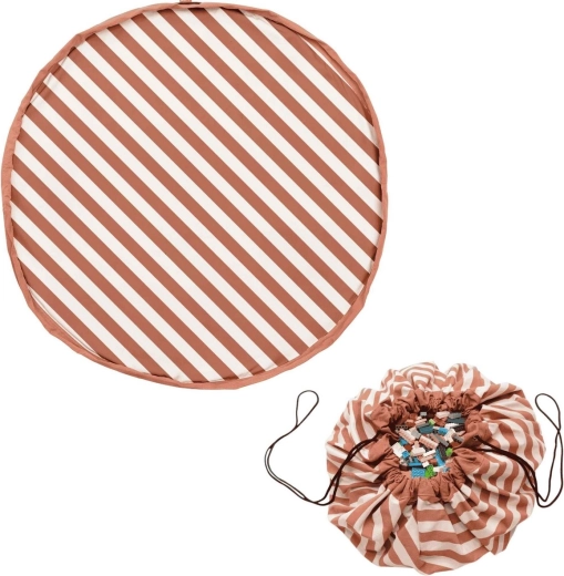 Play&Go Noomad original igralna podloga in vreča za igrače Stripes brown