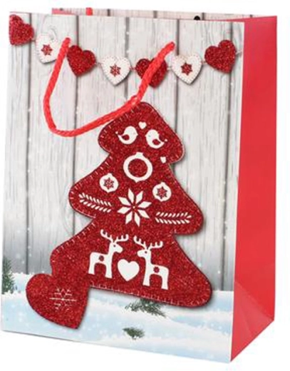 Papirnata božična darilna vrečka Toro 23 × 18 × 10 cm, mešanica motivov
