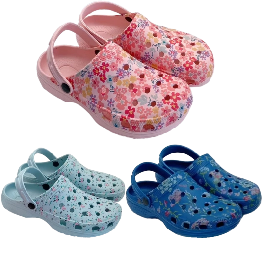 Ženske vrtne natikače z rožastim vzorcem iz pene EVA