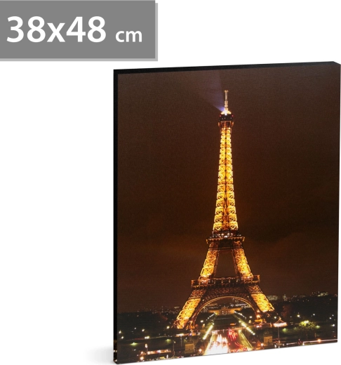 LED slika Eifflov stolp, 38 × 48 cm