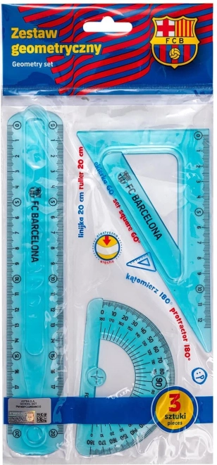 Komplet ravnil FC Barcelona, 3 kosi