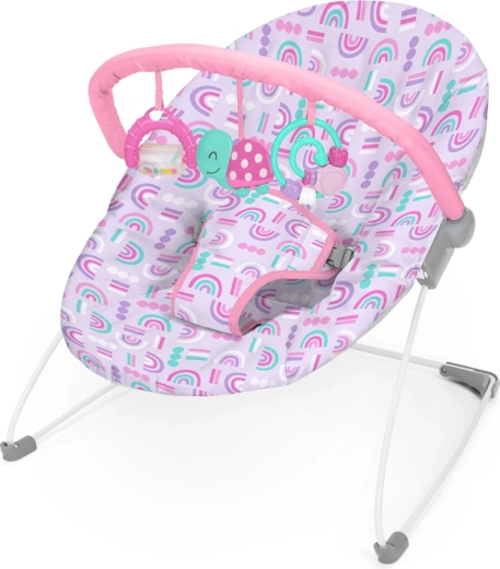 Bright Starts ležalnik z igračami Confetti Rainbow Bouncer