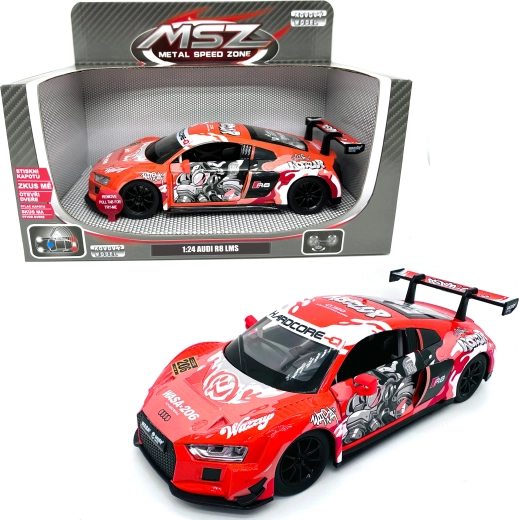 Kovinski model Audi R8 LMS s svetlobnimi in zvočnimi učinki v merilu 1:24
