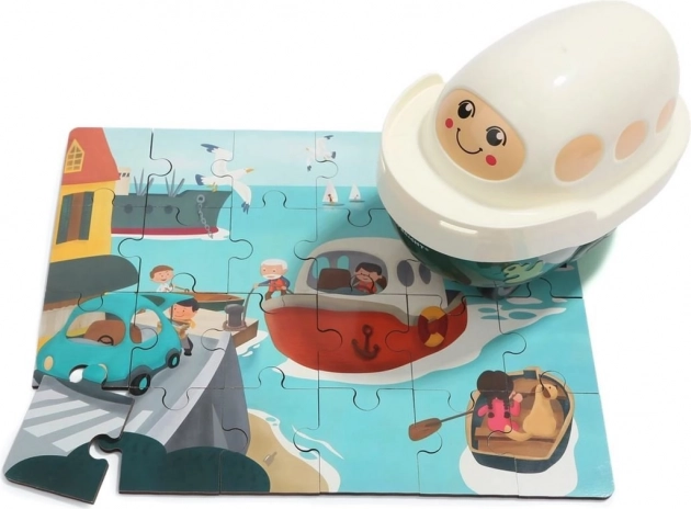 Top Bright lesene sestavljanke s igračno ladjo, 24 kosov