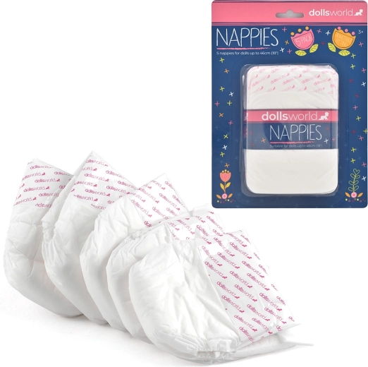 Dolls World doll diapers for 46 cm dolls - 5 pcs