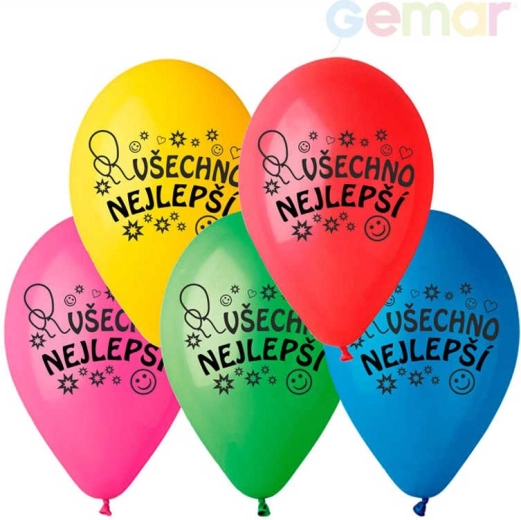 Gemar lateks balon s potiskom »Vse najboljše« 26 cm – 1 kos