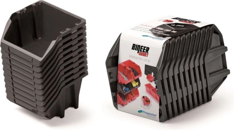 Set shranjevalnih škatel Bineer Short, 10 kosov, 288 × 158 × 187 mm, črne