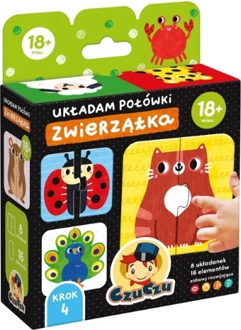CzuCzu sestavljam polovice živali – prve puzzle