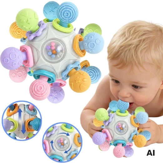 Woopie Baby 3-in-1 sensory ball with teether and rattle 6m+ - 1 piece