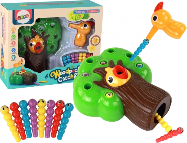 Magnetna spretnostna igra ujemi črvička in nahrani ptička