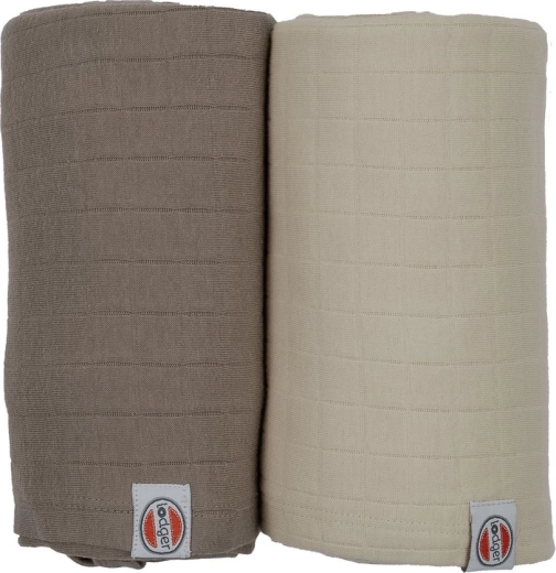 Lodger swaddler solid, komplet 2 kosa 110 × 110 cm birch/buffalo