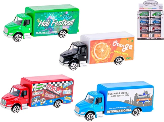 Kovinski tovorniček 9,5 cm 1:55, prosti tek, 4 barve