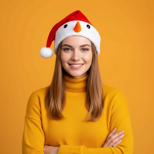 Božična miklavževa kapa z vzorcem snežaka