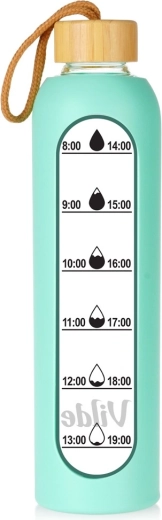 Vilde steklenica za vodo iz stekla z metinim silikonskim ovitkom 1 l