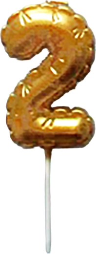 Torta svečka številka 2 zlata 6 cm