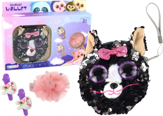 Komplet za deklice s sponkami in denarnico Mucek