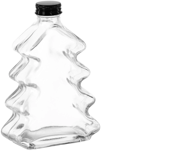 Steklenička Choinka 200 ml s kovinskim navojnim zamaškom 28 mm