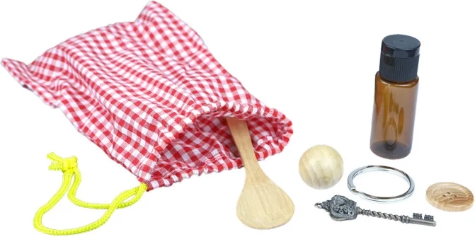 Moyo Montessori mystery bag with small objects