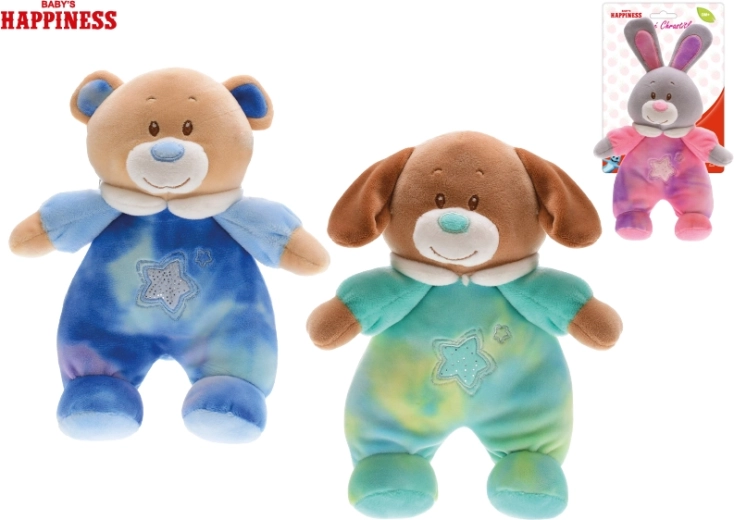 Plišasta živalica Baby Happiness z ropotuljico 21 cm