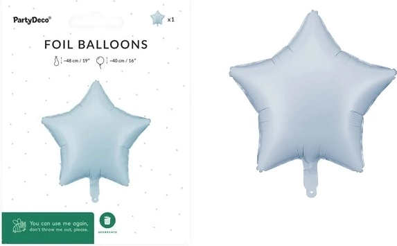 Folijski balon zvezda 48 cm megleno moder