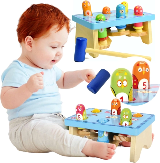 Lesena tolkalska klop PTIČKI Small Foot