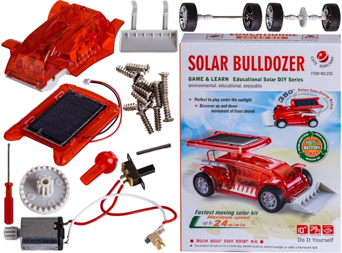 Solarni gradbeni komplet buldožerja – 1 kos