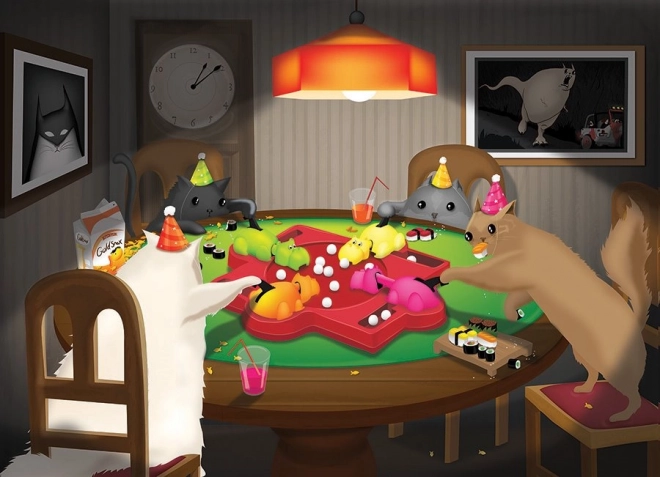 Sestavljanka Mačke pri igri 1000 kosov od COBBLE HILL